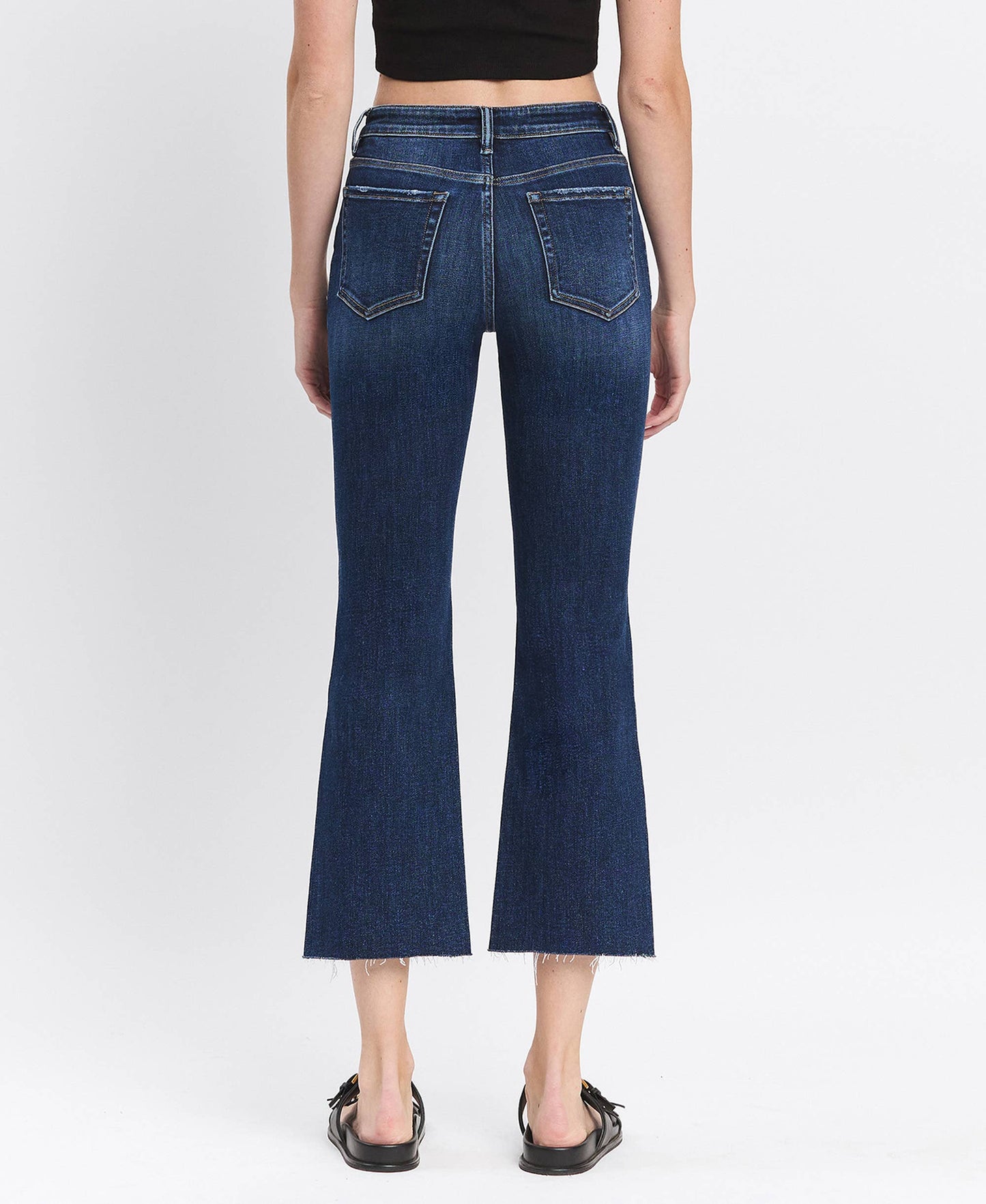 HIGH RISE RAW HEM KICK FLARE JEANS