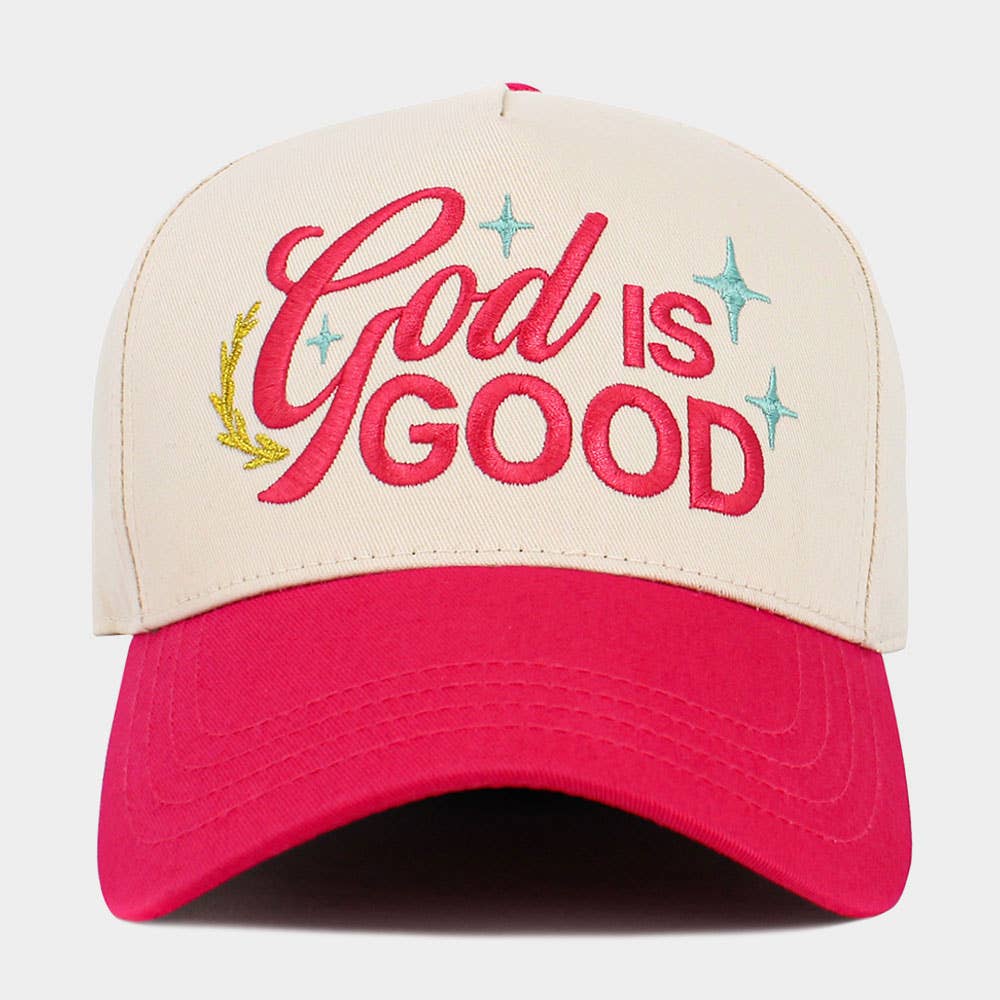 GOD IS GOOD HAT: HOT PINK