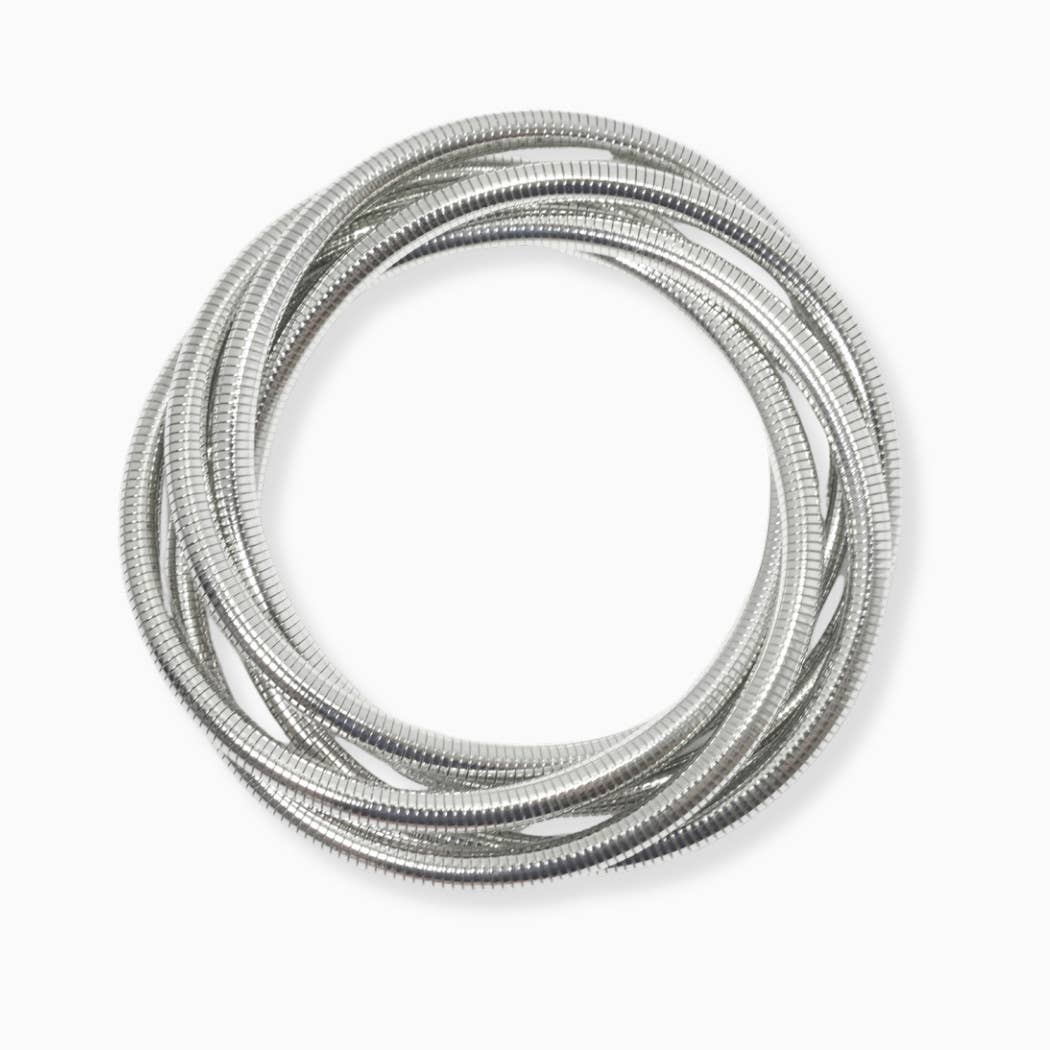 FIVE BANGLE SET: SILVER
