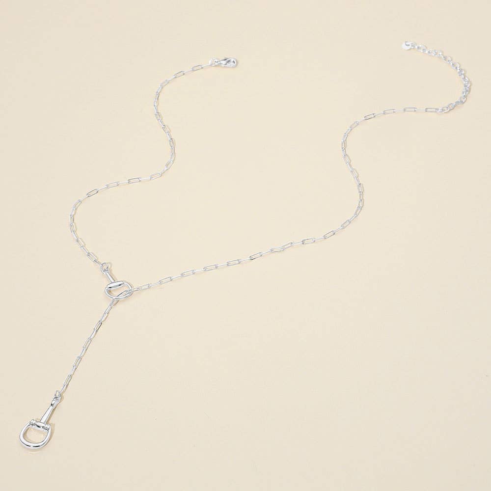 HORSEBIT PAPERCLIP CHAIN NECKLACE: SILVER