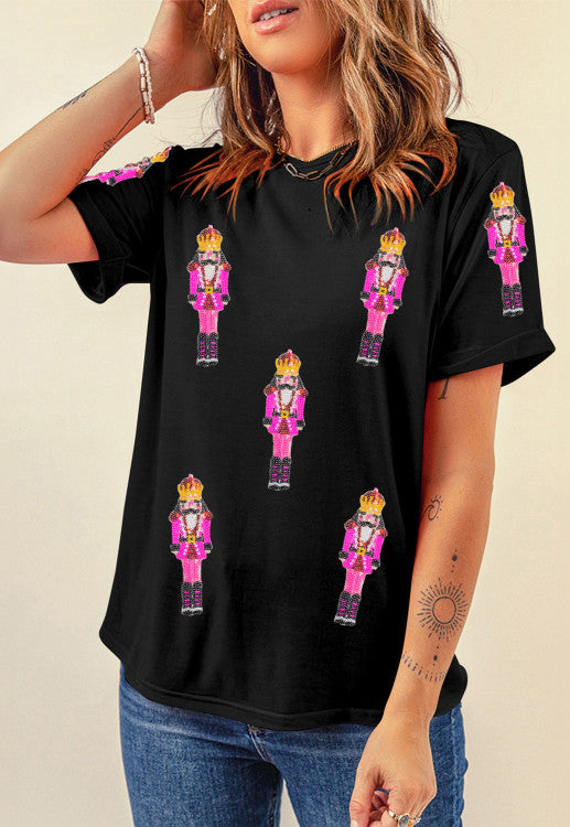 BLACK HOT PINK NUTCRACKER TEE