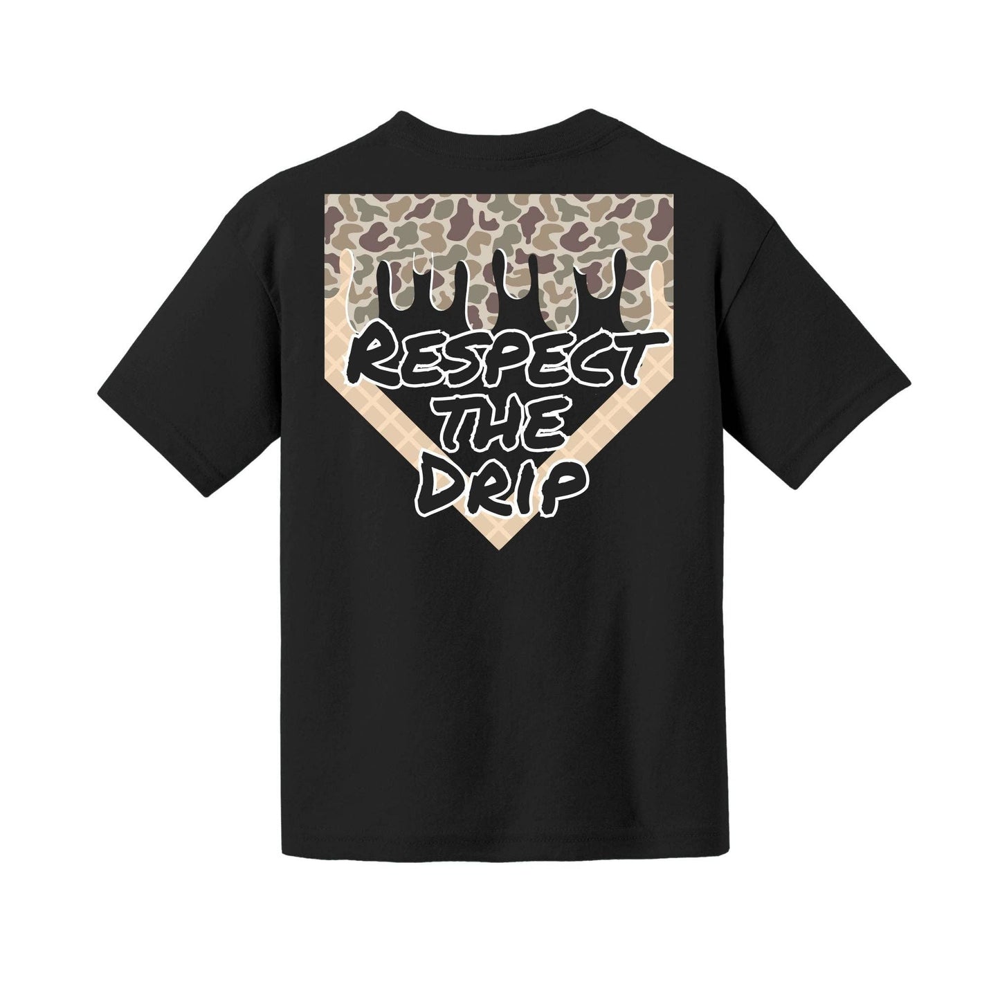 DRIP CAMO YOUTH TEE: BLACK