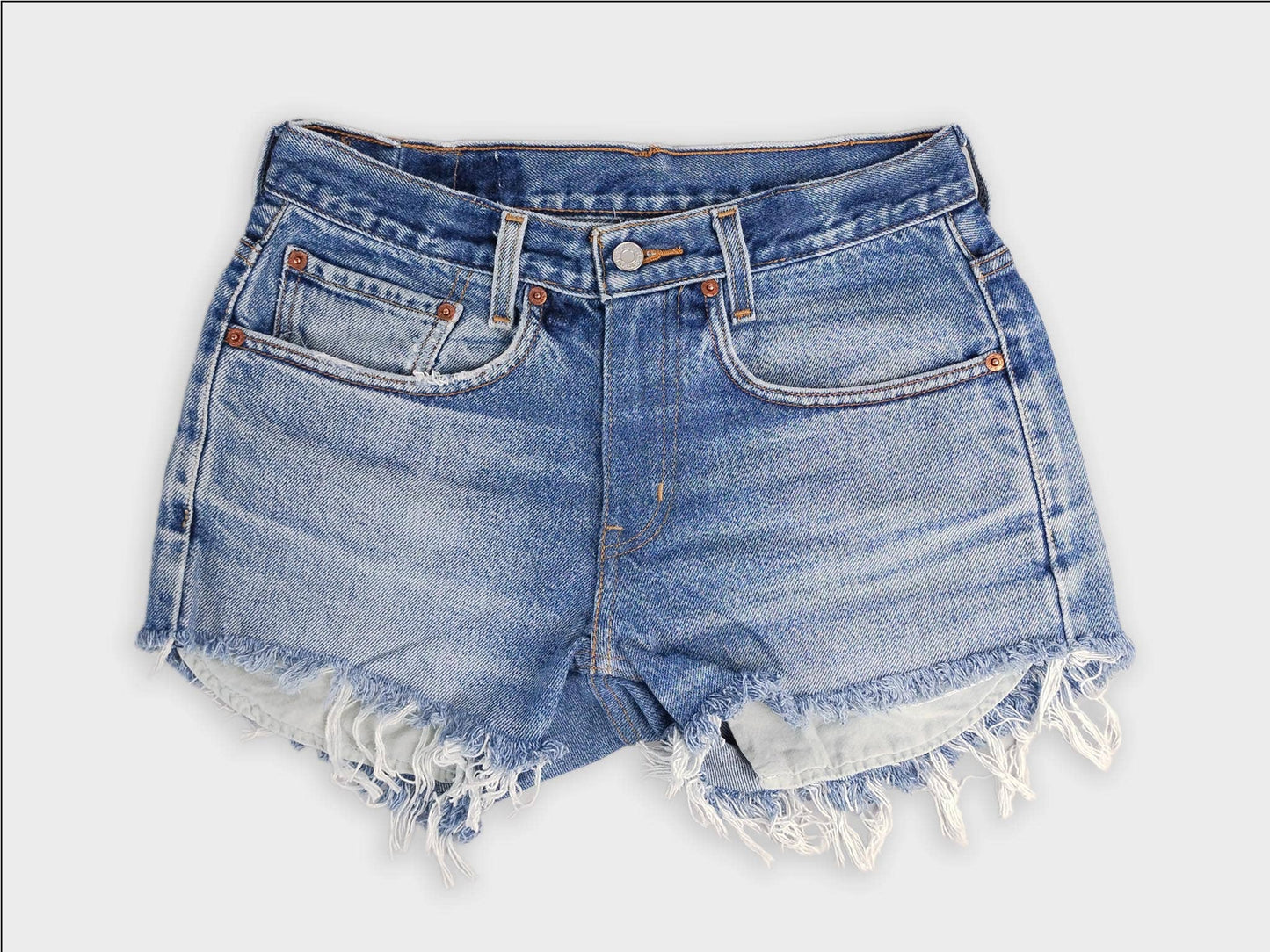 LOW RISE UPCYCLED DENIM SHORTS