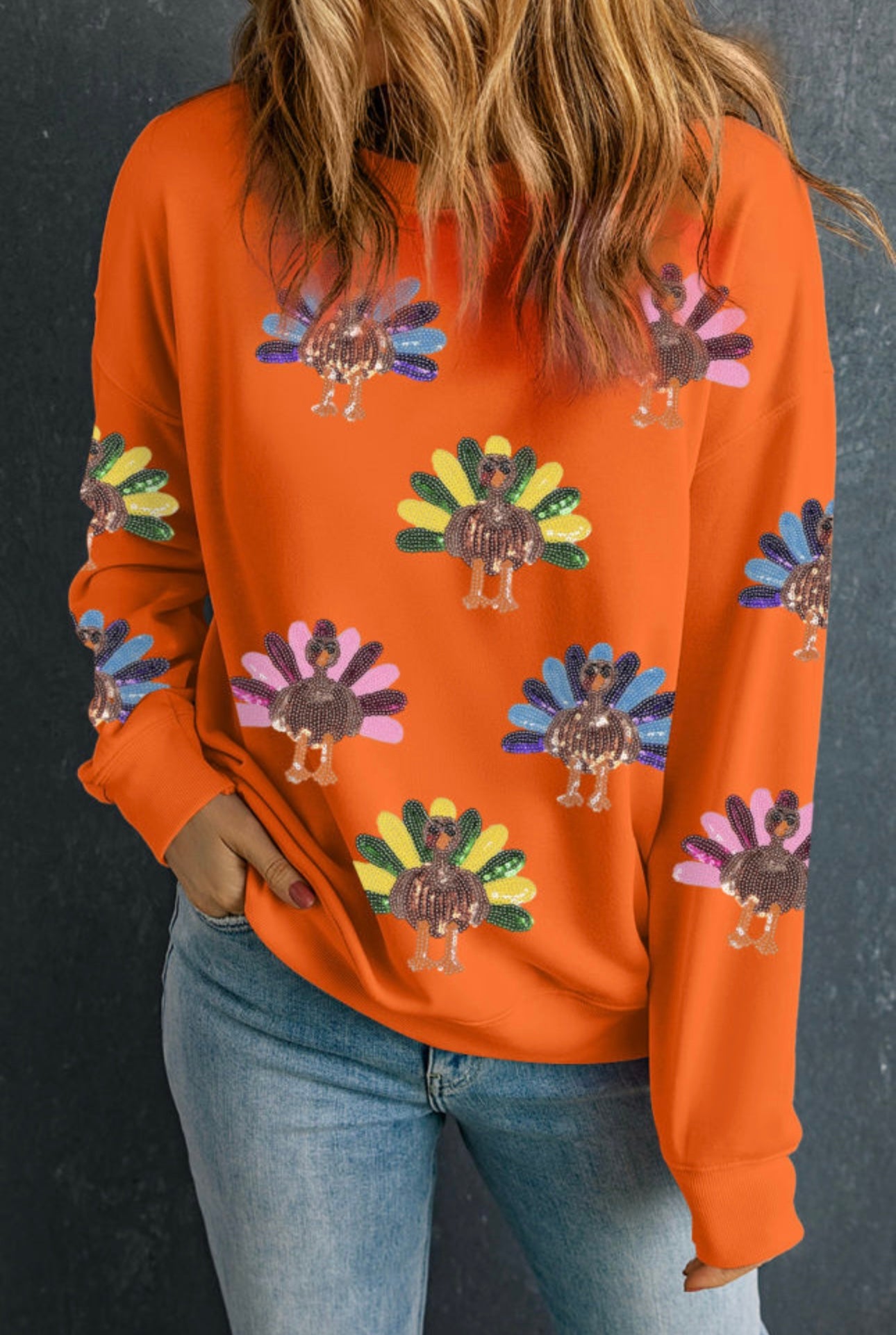 SEQUIN TURKEY SWEATER
