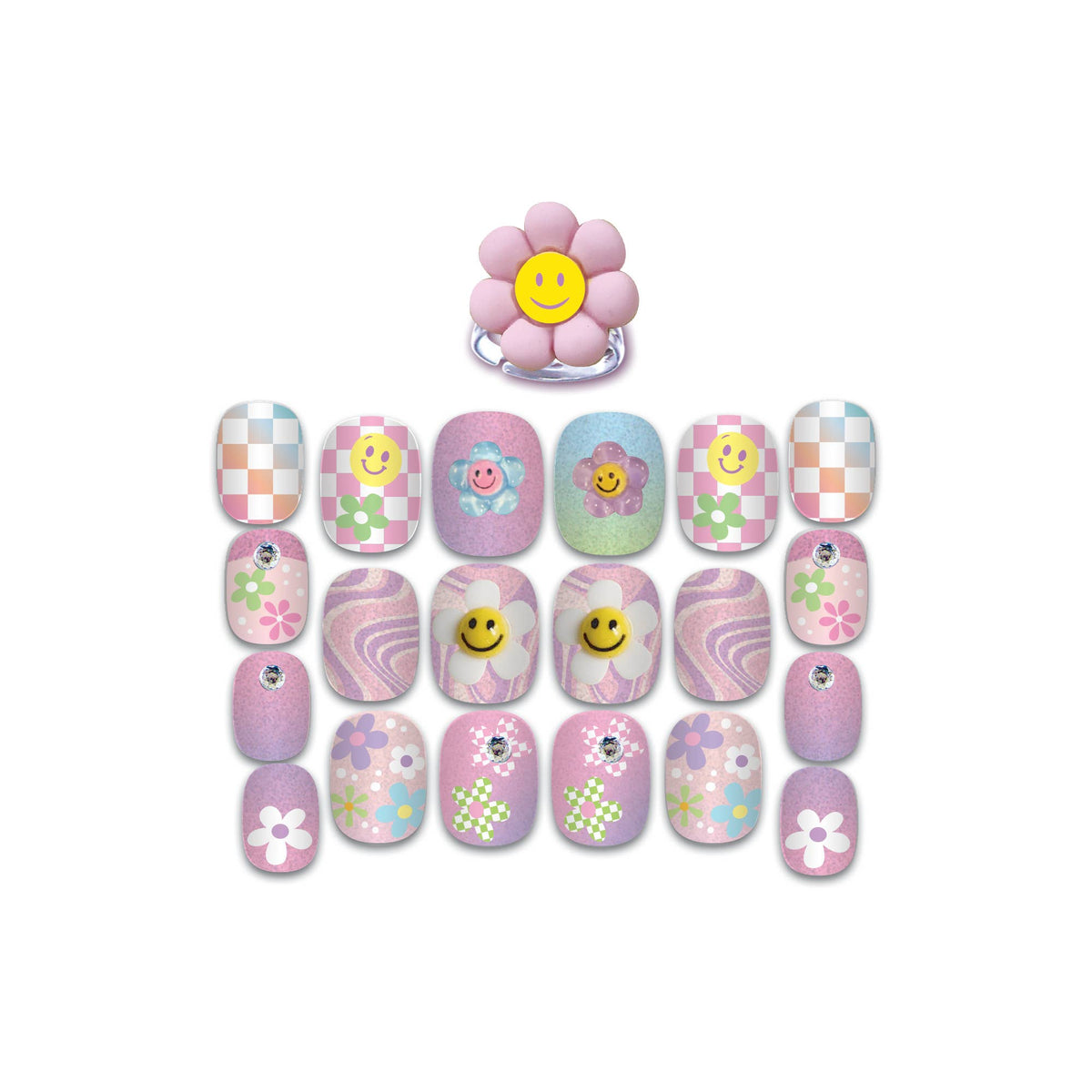 POP NAIL GLITZ: GROOVY FLOWER