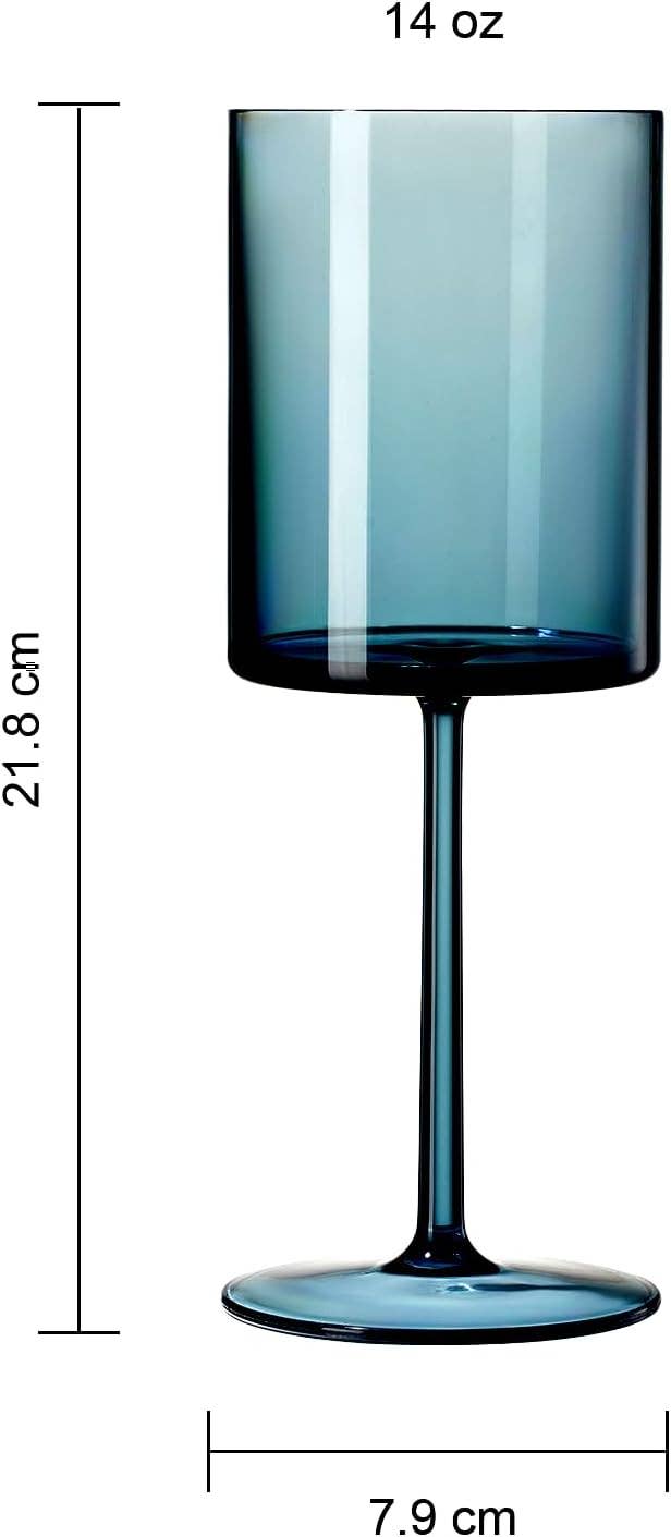 UNBREAKABLE SQUARE STEMMED WINE GLASSES: SET OF 4