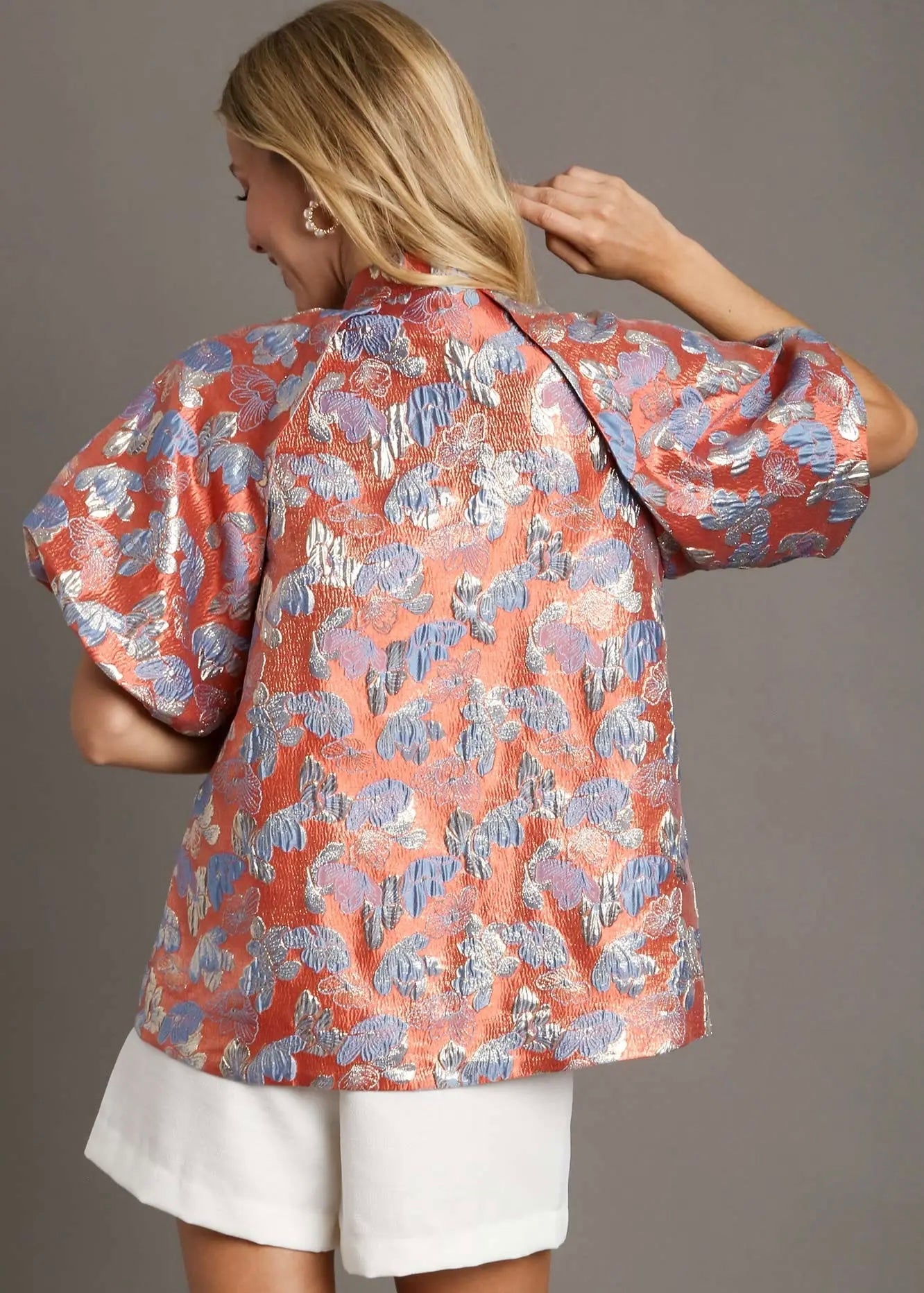 BRICK METALLIC BLOUSE