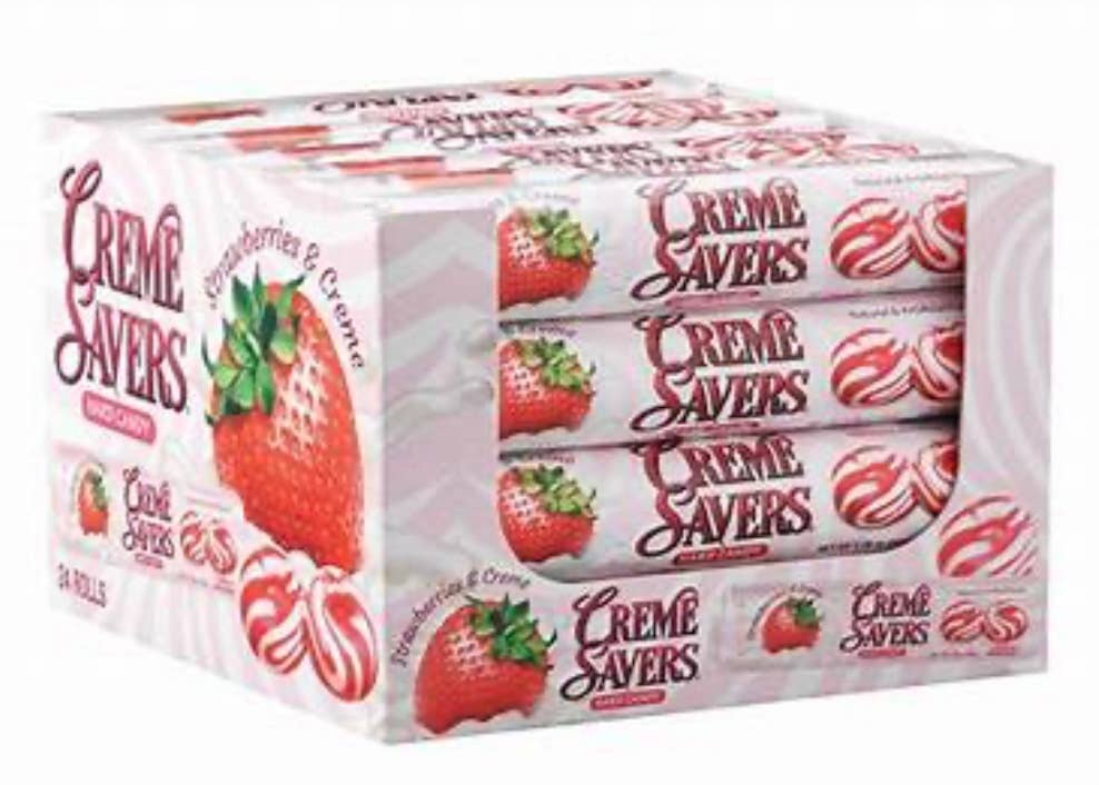 Nostalgic Strawberry ๐ Cream Saver Retro Roll 24ct Dsp Box