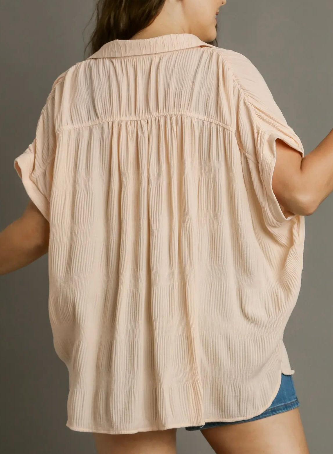 CHAMPAGNE BUTTON FRONT BLOUSE