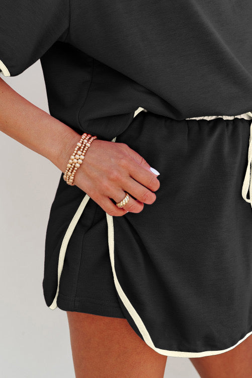 BLACK SKORT SET
