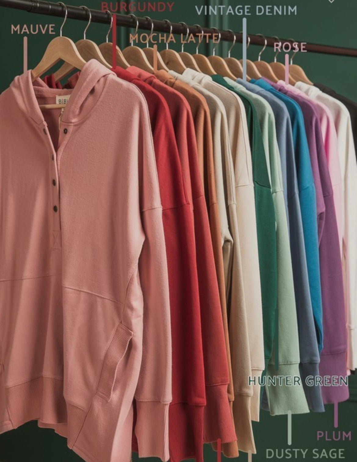 HOODED PULLOVER: TEAL