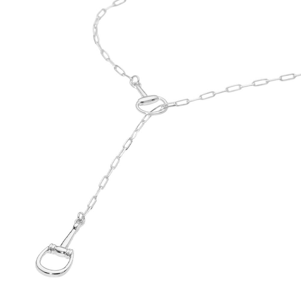 HORSEBIT PAPERCLIP CHAIN NECKLACE: SILVER