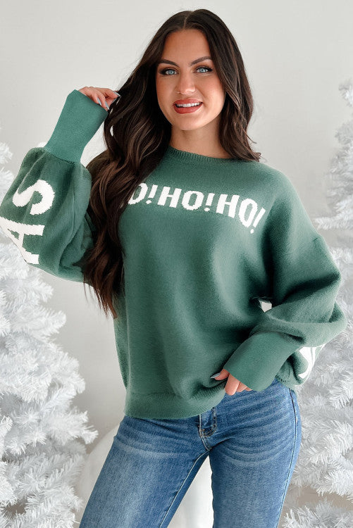 GREEN HO HO HO PULLOVER