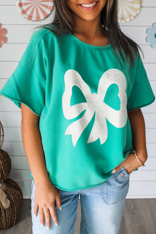 TEAL RIBBON TEE