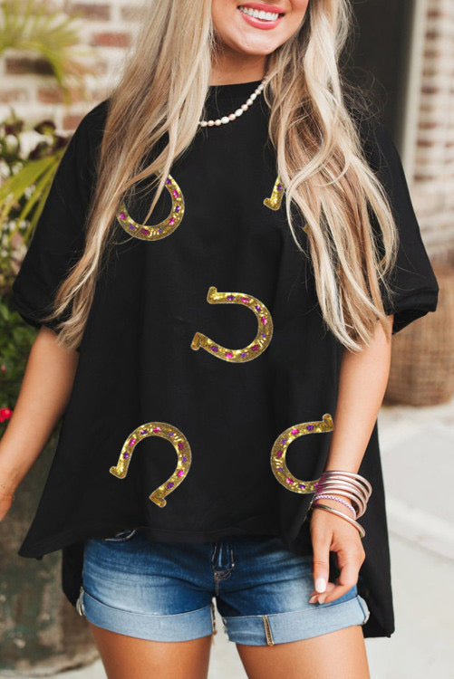 SEQUIN HORSESHOE HI LOW TOP