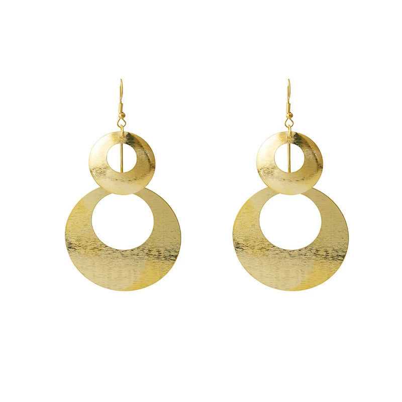 DOUBLE CIRCLE EARRING: GOLD