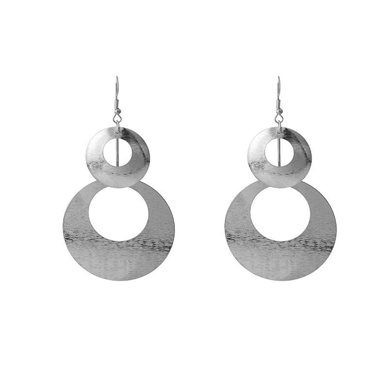 DOUBLE CIRCLE EARRING: SILVER