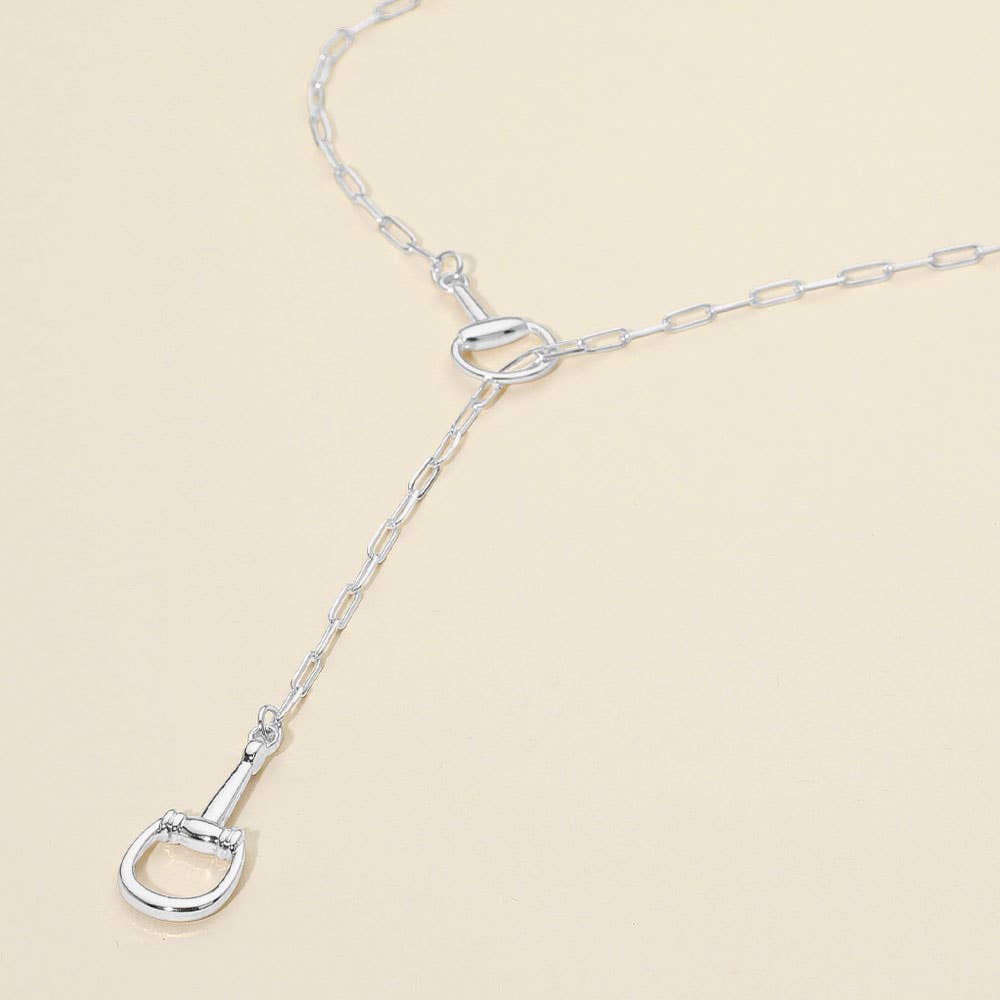 HORSEBIT PAPERCLIP CHAIN NECKLACE: SILVER