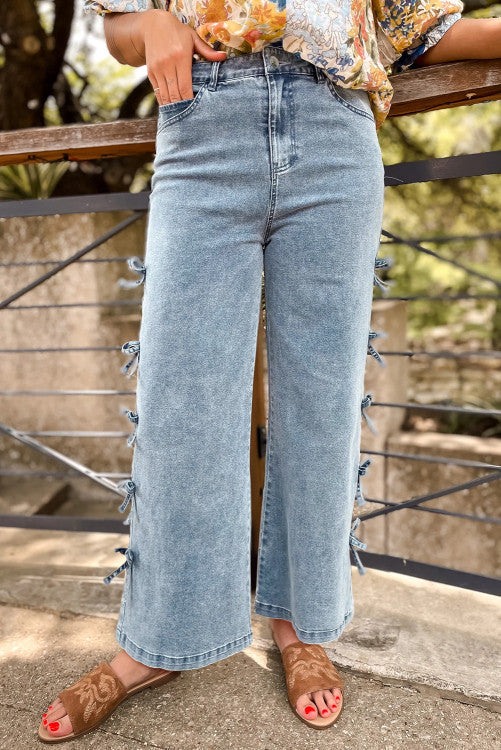 SIDE RIBBON DENIM JEANS