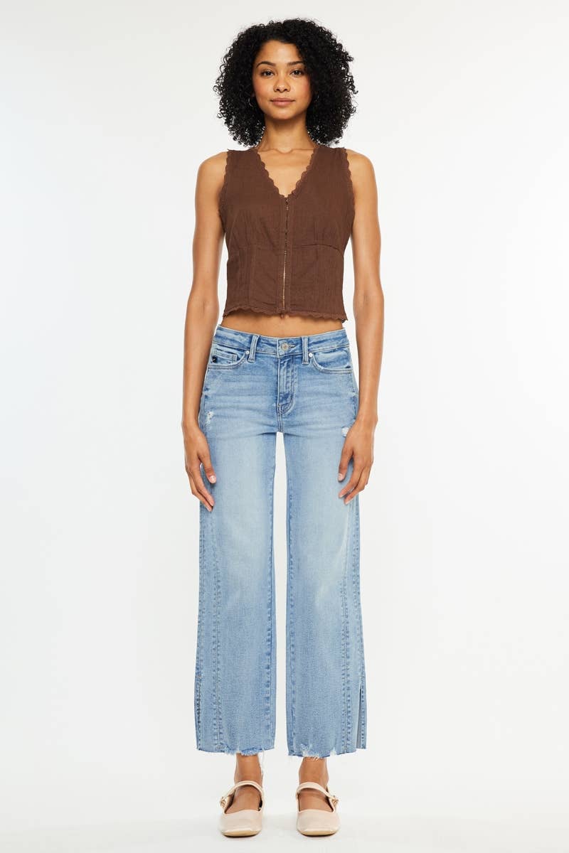 WOMENS KANCAN MID RISE STRAIGHT LEG JEANS