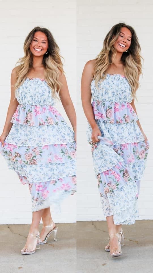 TIERED FLORAL MAXI