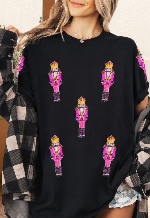 BLACK HOT PINK NUTCRACKER TEE