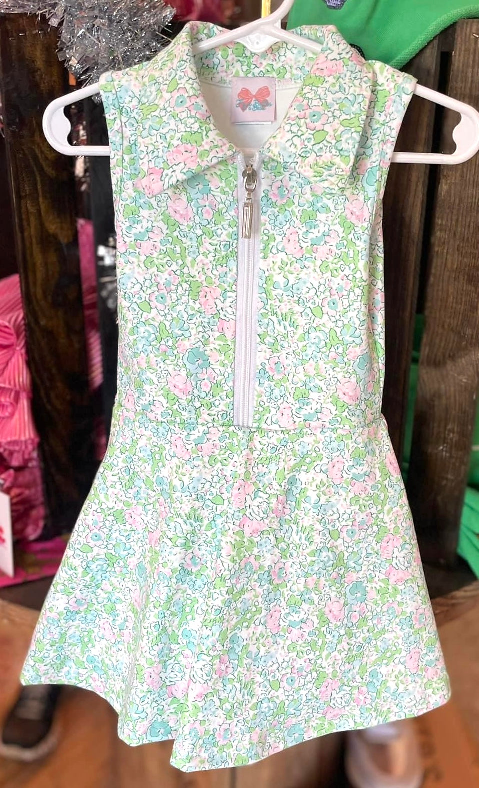 GIRLS FLORAL TENNIS DRESS