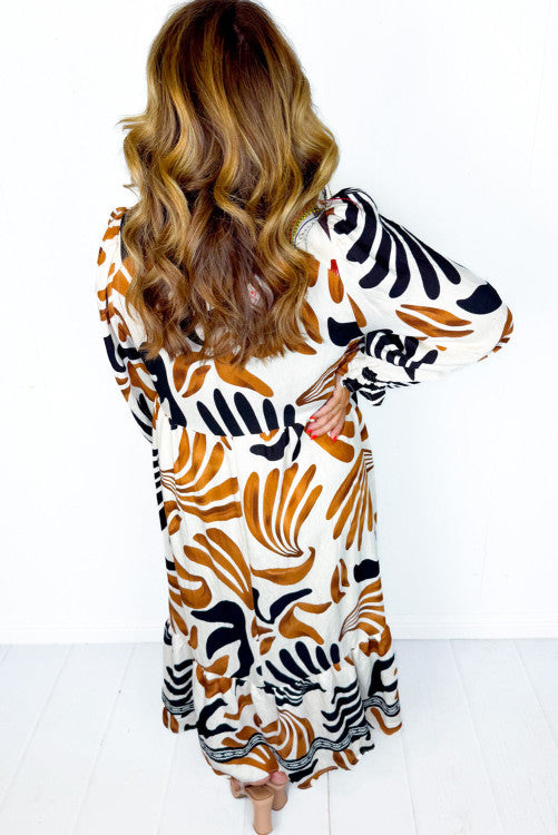 BLACK GOLD VNECK MAXI