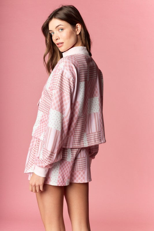 BLUSH PATCHWORK SKORT SET