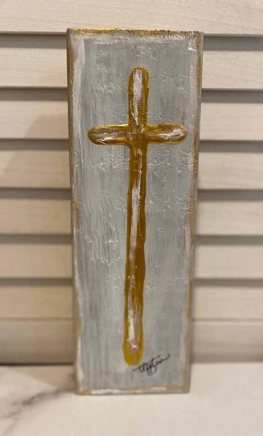 NEUTRAL WOOD BLOCK CROSS