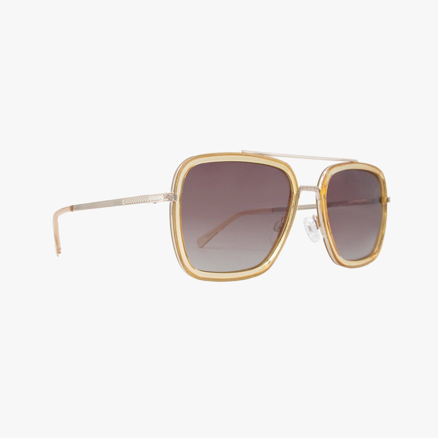 LEX CHAMPAGNE Polarized Navigator Metal Sunglasses