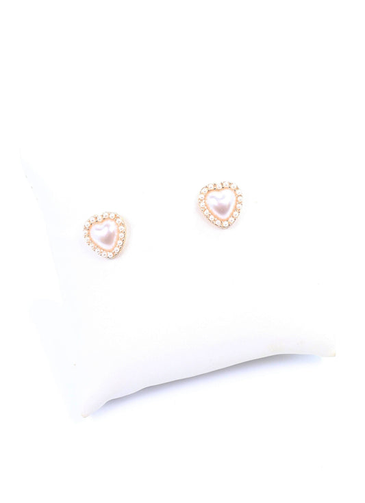 PEARL HEART EARRING
