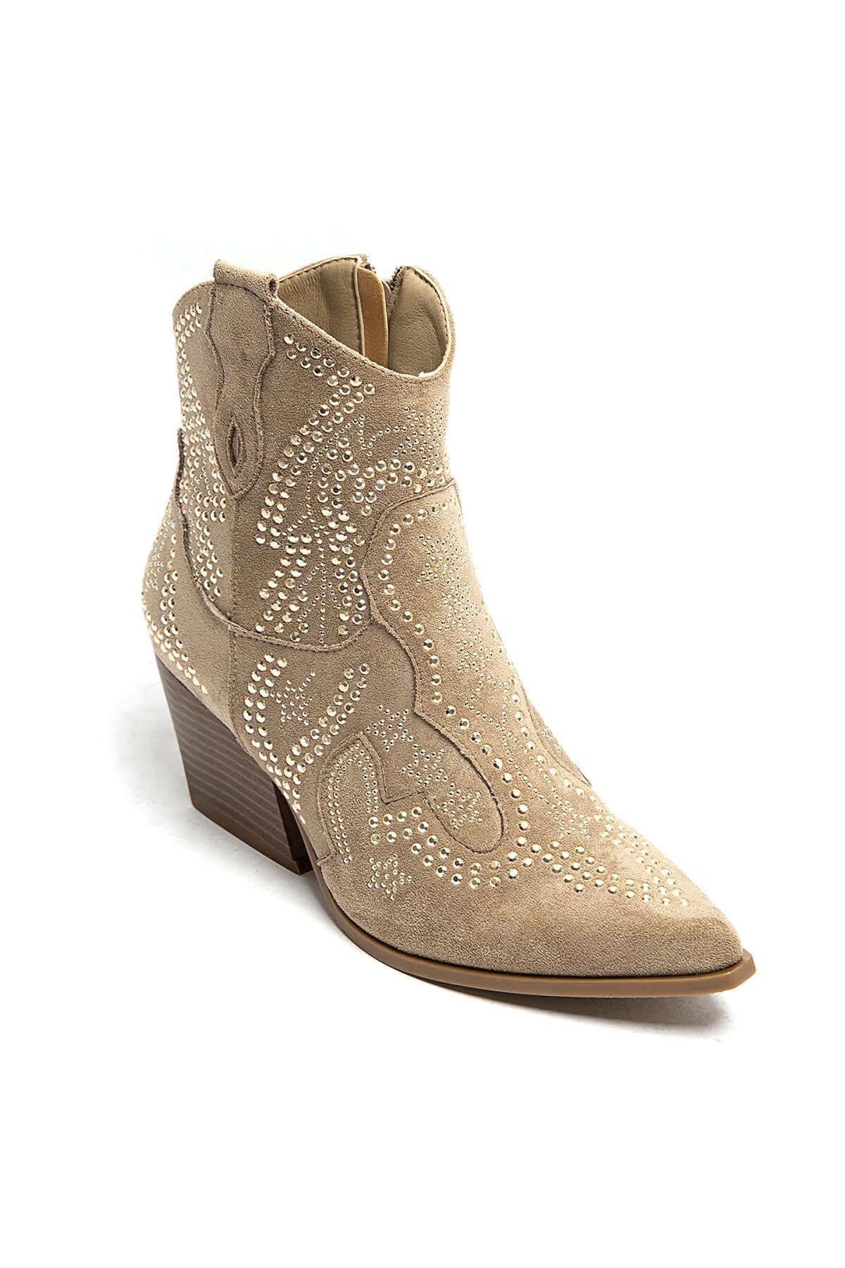 TAUPE STUDDED BOOT