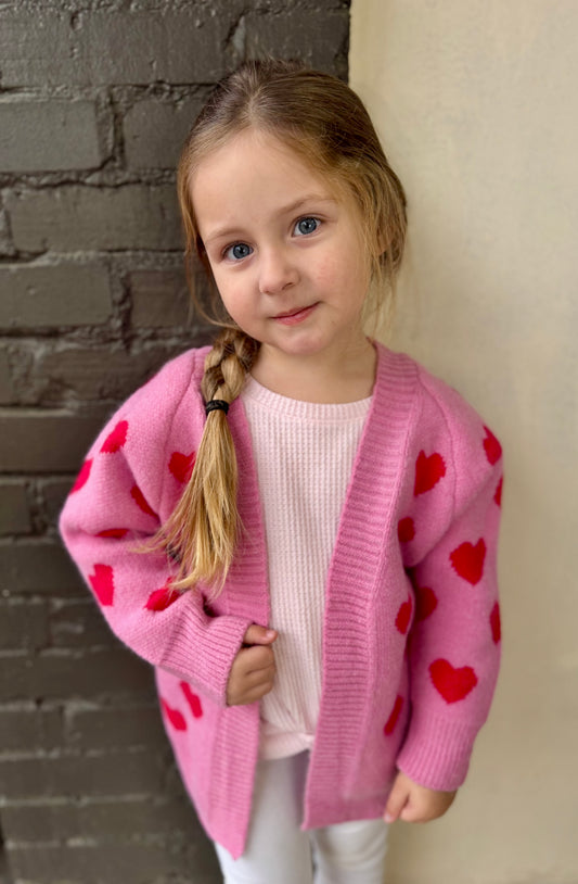 GIRLS HEART CARDIGAN