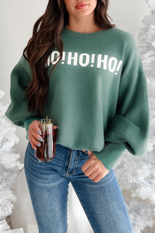 GREEN HO HO HO PULLOVER
