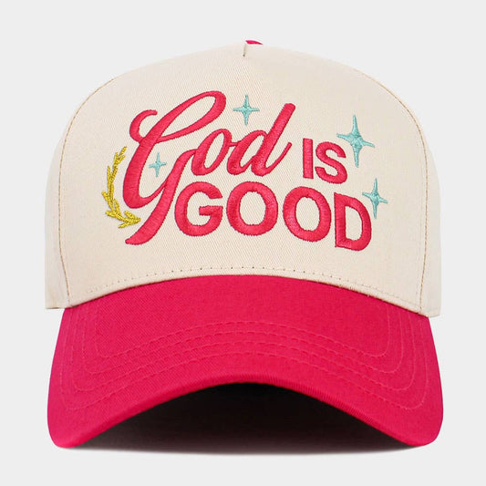 GOD IS GOOD HAT: HOT PINK
