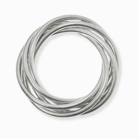 FIVE BANGLE SET: SILVER