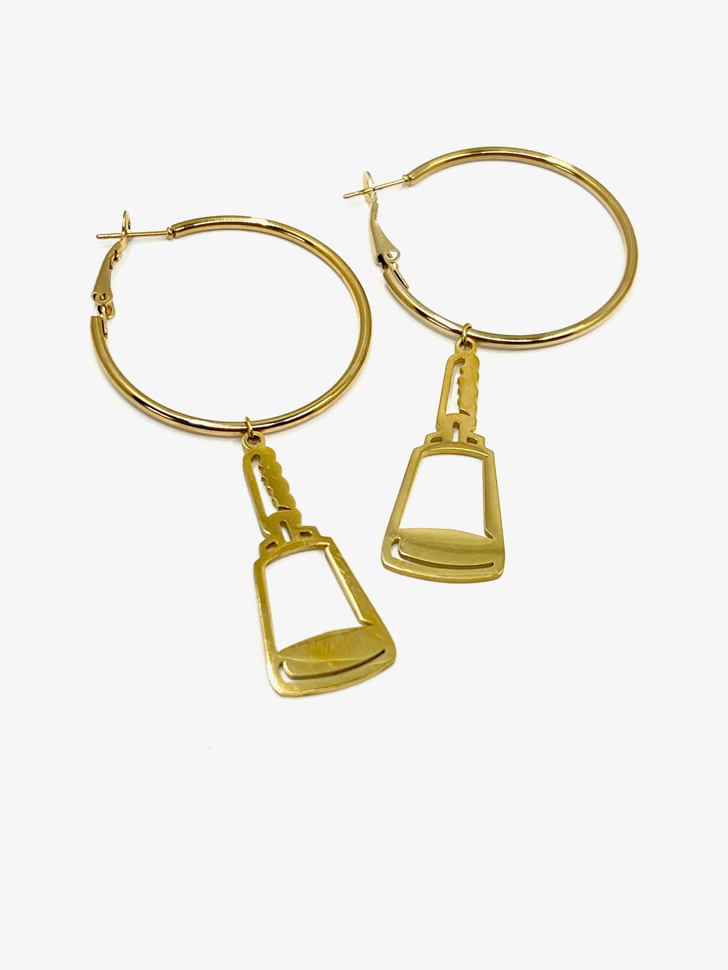 GOLD COWBELL HOOPS