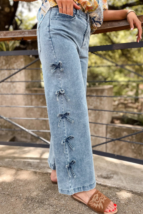 SIDE RIBBON DENIM JEANS