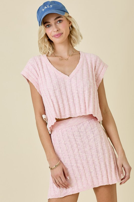 BABY PINK SWEATER SKIRT SET