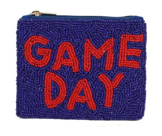 RED/BLUE GAMEDAY BEADED BAG