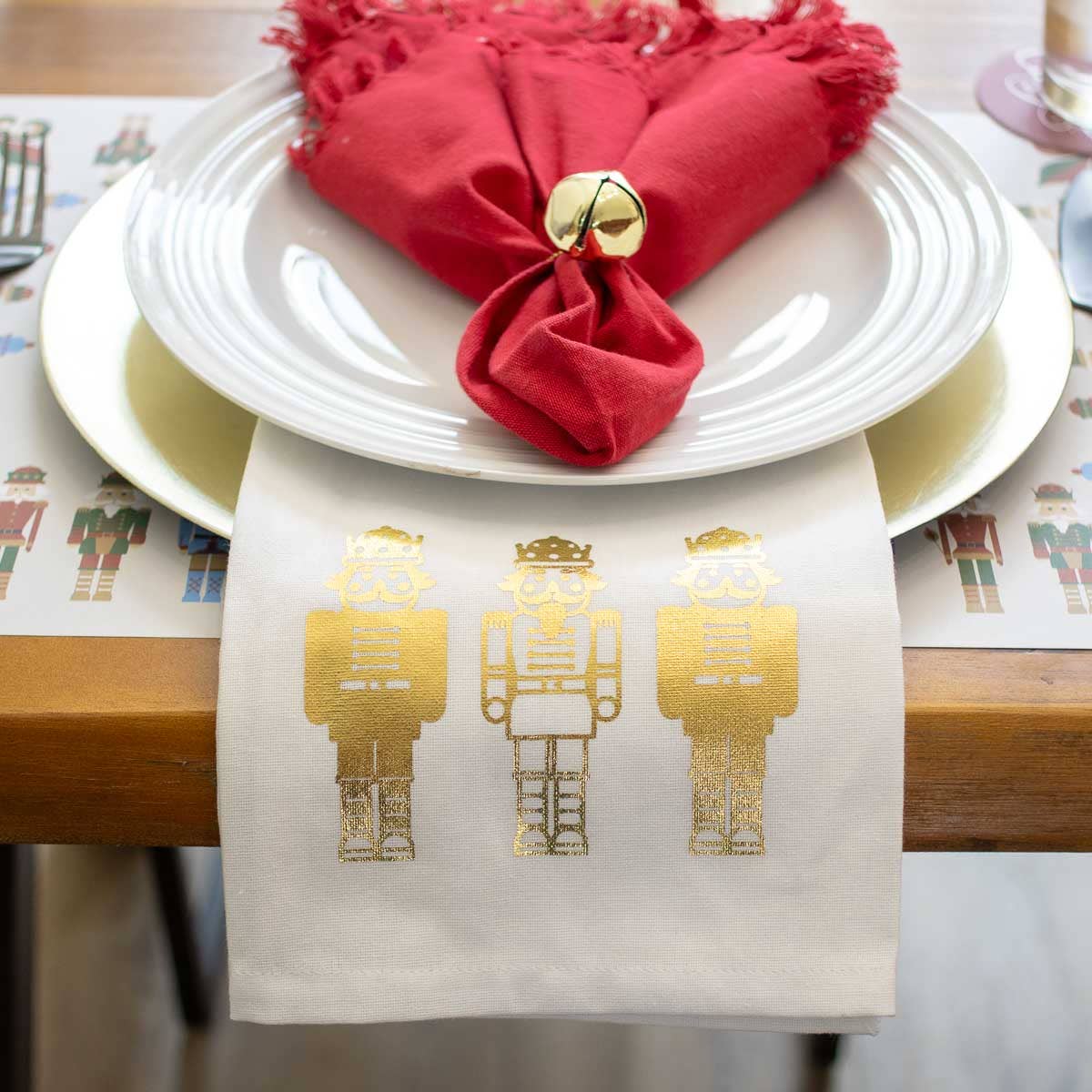 GOLD NUTCRACKER HAND TOWEL