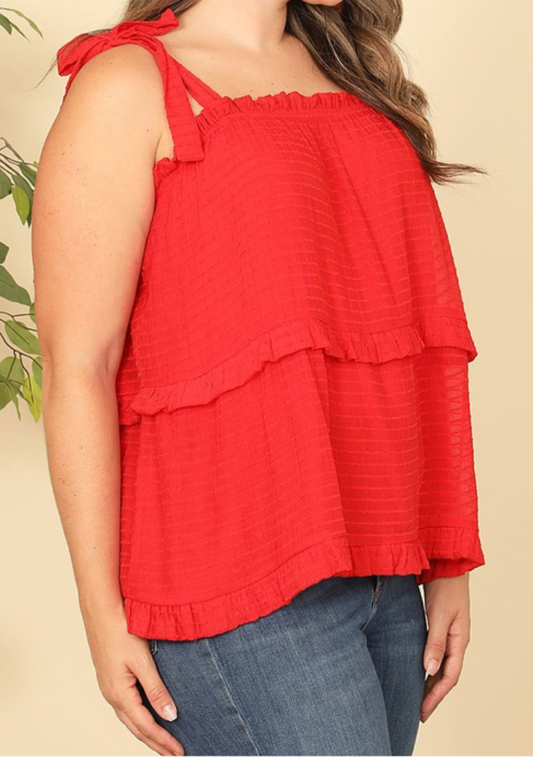 RED SHOULDER TIE TANK