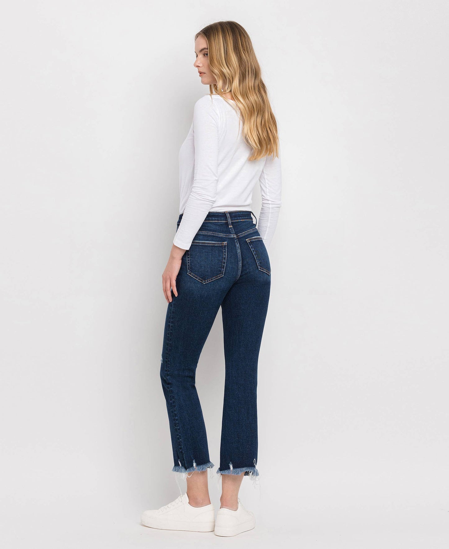 CROSSOVER WAISTBAND KICK FLARE JEANS