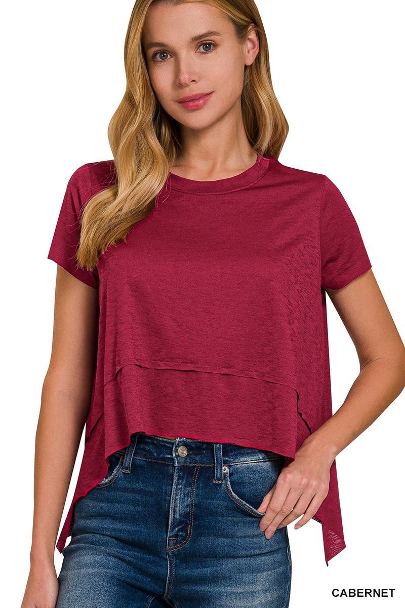 SHARK BITE SIDE SLIT TOP: 
CABERNET