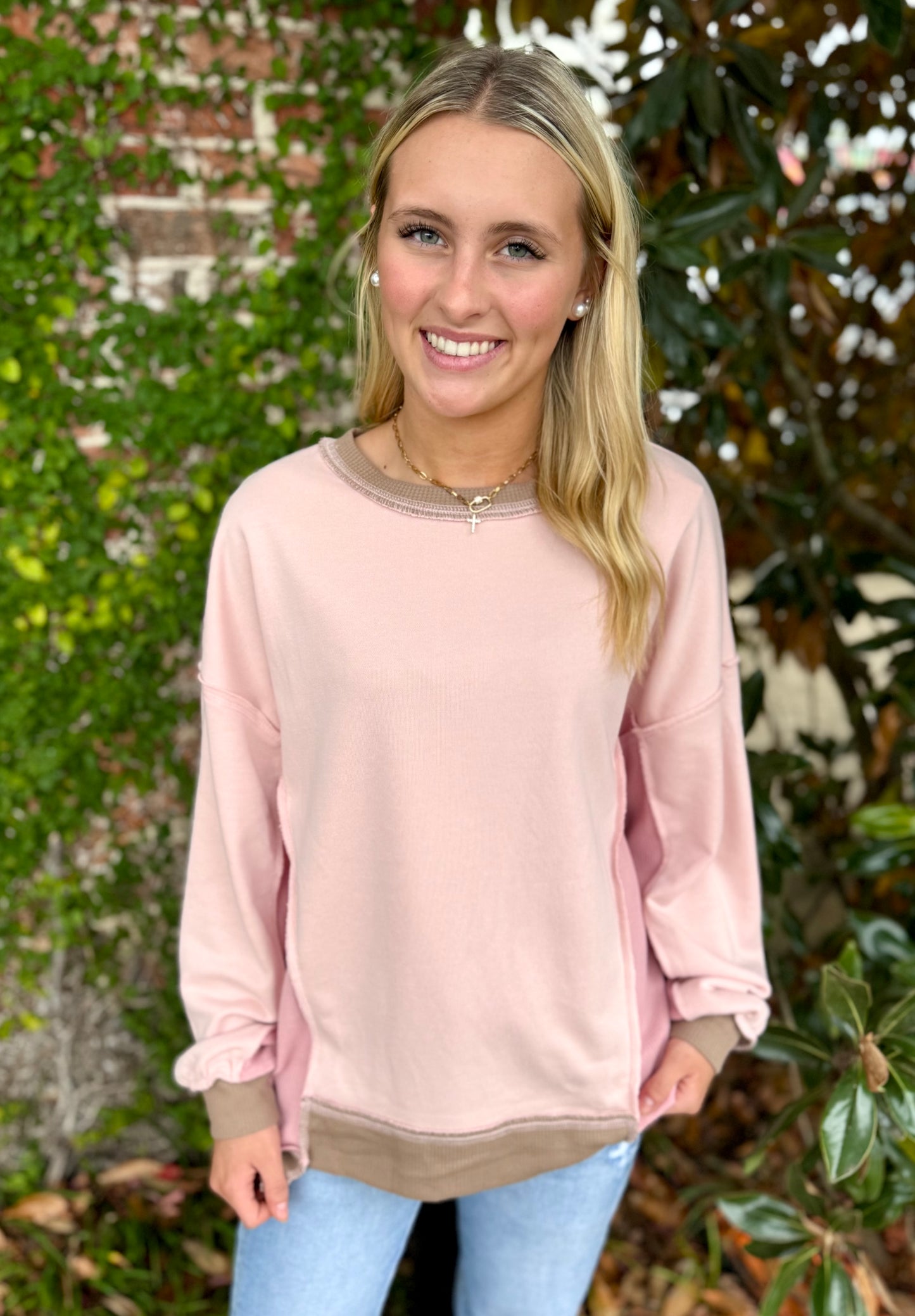 BLUSH MOCHA PULLOVER