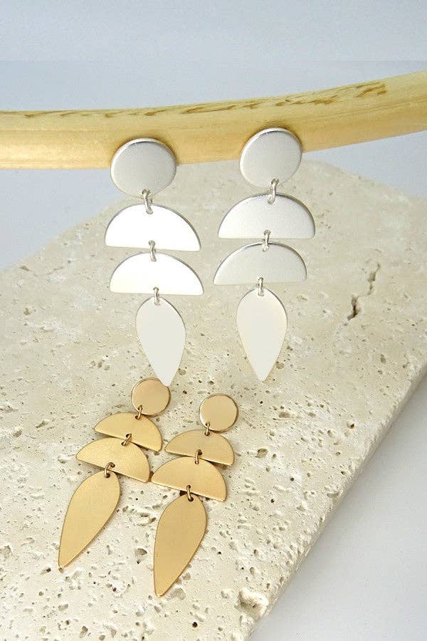 GOLD MATTE DROP EARRING