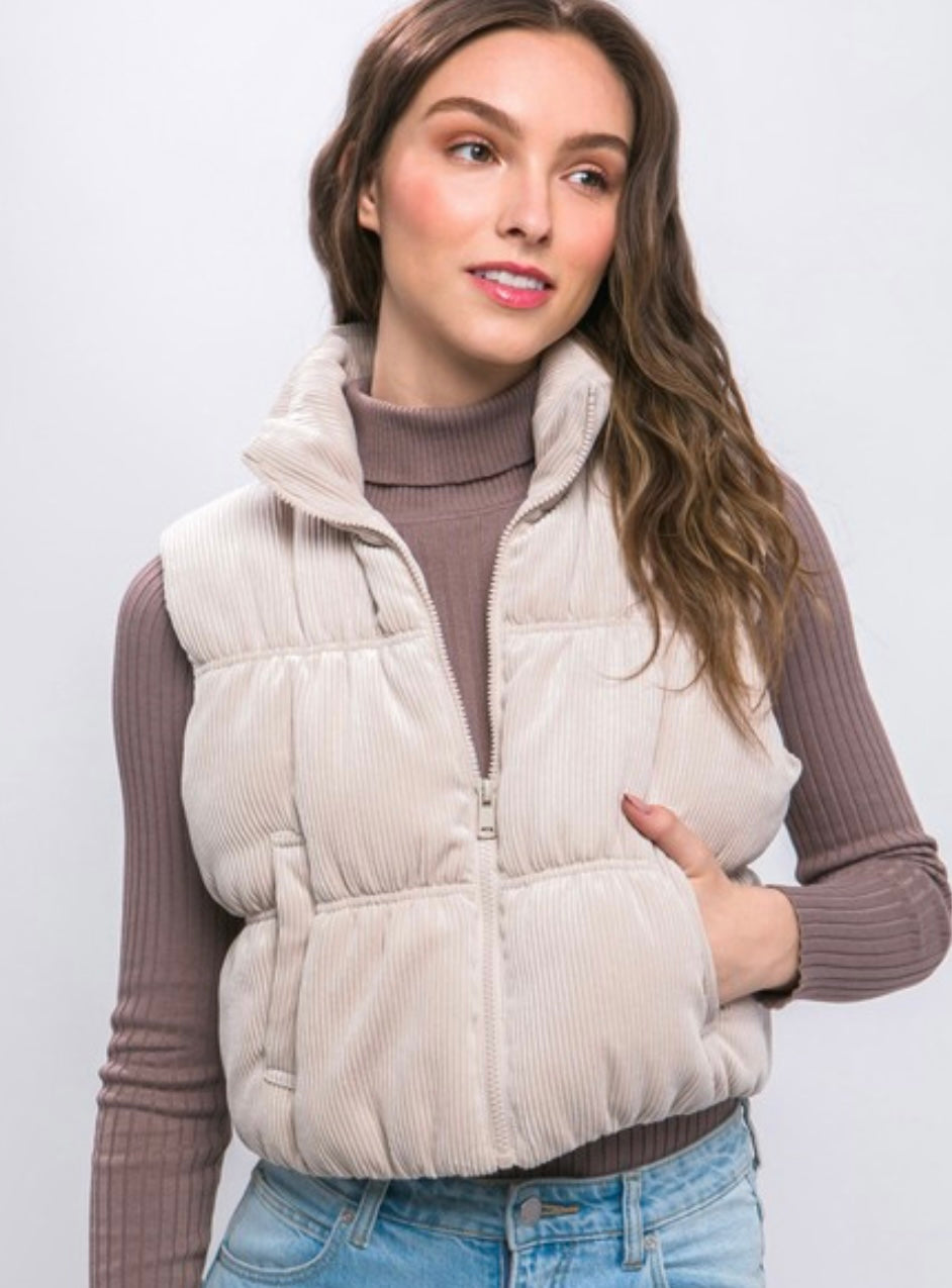 CREAM CORDUROY VEST