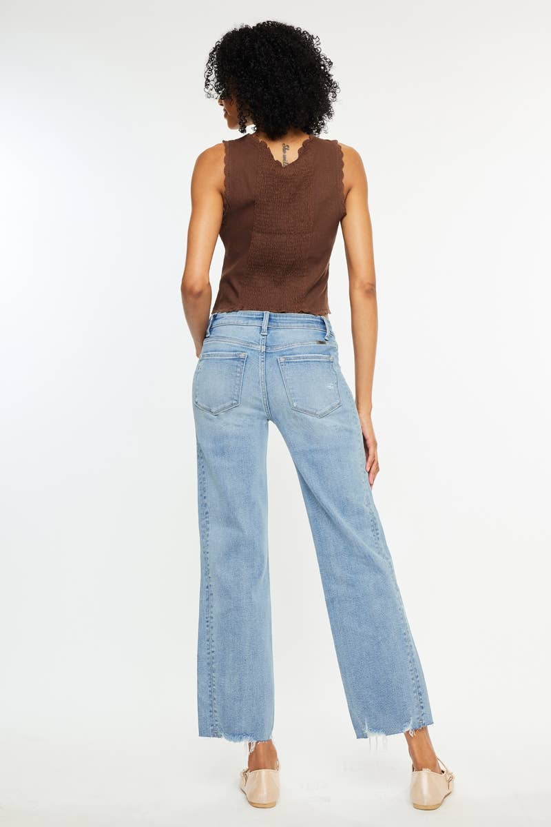 WOMENS KANCAN MID RISE STRAIGHT LEG JEANS