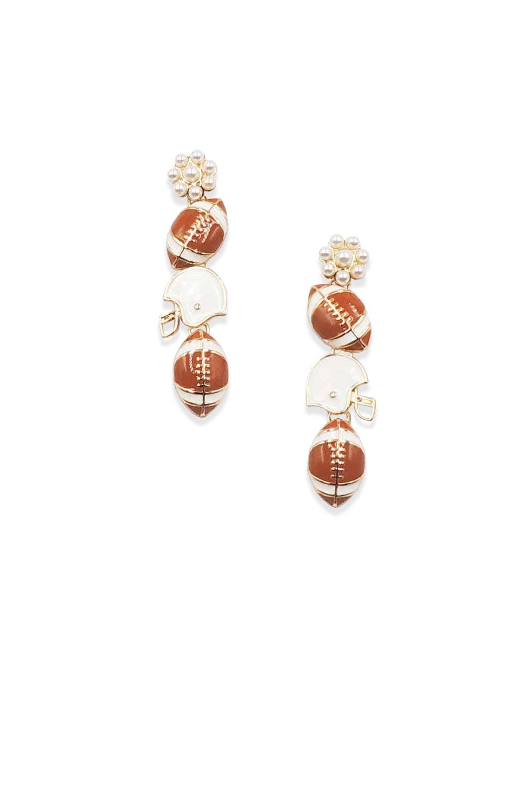 FOOTBALL/HELMET DROP EARRING